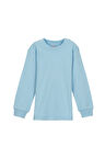 Bebek Mavisi Basic Kız Çocuk Çıtçıtlı Sıfır Yaka Kışlık Uzun Kol Tişört