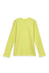 Açık Sarı Basic Kışlık Sıfır Yaka Uzun Kollu Kız Çocuk Tişört