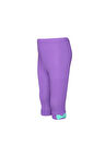 Açık Mor Basic Kız Çocuk Fiyonklu Diz Altı Tayt Kapri