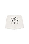 Ekru Kanguru Cepli Kız Çocuk Şort