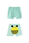 Mint Arı Baskılı Kız Çocuk Şort