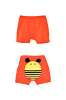 Turuncu Arı Baskılı Kız Çocuk Şort