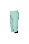 Soft Yeşil Basic Kız Çocuk Fiyonklu Diz Altı Tayt Kapri