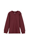 Bordo Basic Kız Çocuk Çıtçıtlı Sıfır Yaka Kışlık Uzun Kol Tişört