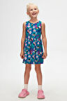 Tropical Parrot Kız Çocuk Desenli Kolsuz Elbise