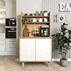 Salt Kahve Köşesi , Raflı Çok Amaçlı Dolap Sepet - Beyaz