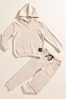 2'li Kapişonlu Taş Waffle Sweat Jogger Alt Üst Takım