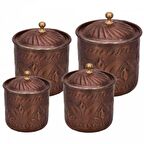 Turna Bakır Safran Baharatlık 4'Lü Takım El İşleme Oksit Turna0010-3