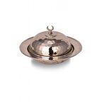 Turna Bakır Saka Yuvarlak Lokumluk 11 Cm El Dövme Nikel Turna5809-2