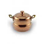 Turna Bakır Mini Güveç Şekerlik 10 Cm El Dövme Kırmızı Turna5829-1