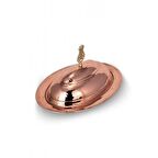 Turna Bakır Odabaşı Özel Kapak Kayık Sunum Tabağı 31 Cm El Dövme Kırmızı Turna4403-1