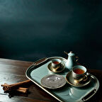 Turna Bakır Otağ El Dövme Çay Tabağı Nikel TURNA0513-2