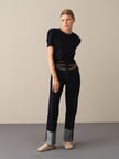 Xint Lacivert Oversize Vatkalı Tişört