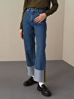 Xint Mavi Oversize Denim Pantolon