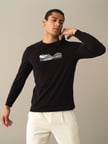 Xint Siyah Regular Fit Baskılı Tişört
