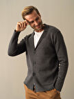 Xint Antrasit Regular Fit Triko Ceket