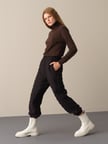 Xint Siyah Oversize Kapitone Pantolon