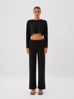 Xint Siyah Esnek Dokulu Regular Fit Bluz