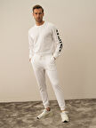 Xint Kırık Beyaz Pamuk Dokulu Regular Fit Sweat Pantolon