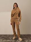Xint Camel Pamuk Dokulu Oversize Sweatshirt