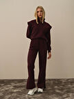 Xint Bordo Pamuk Dokulu Regular Fit Sweat Pantolon