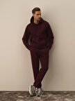 Xint Bordo Pamuk Dokulu Regular Fit Sweat Pantolon