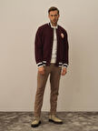Xint Bordo Pamuk Dokulu Regular Fit Sweatmont