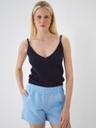 Lacivert Regular Fit Pamuklu Bluz