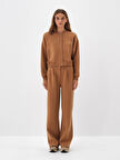 Xint Camel Pamuk Dokulu Oversize Sweat Pantolon