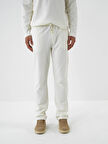 Xint Ekru Pamuk Dokulu Regular Fit Sweat Pantolon