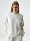 Xint Ekru Modal Dokulu Oversize Sweatshirt