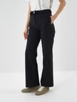Xint Lacivert Esnek Dokulu Oversize Pantolon