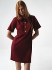 Xint Bordo Esnek Dokulu Regular Fit Elbise