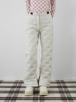 Xint Ekru Kapitone Dokulu Oversize Pantolon