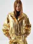 Xint Gold Pamuk Dokulu Oversize Ceket