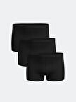 LC WAIKIKI Siyah Rahat Kalıp Pamuklu Esnek Erkek Boxer 3'lü