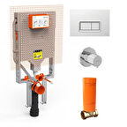 VitrA  VPro  800-1894  Asma Klozetler İçin Gömme Rezervuar Seti,Kalın Metal Ayak Parlak Panel