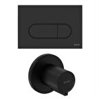 VitrA Root Round 800-2036 Kumanda Paneli ve Stop Valf Seti, Mat Siyah (740-2280, A41461GR)