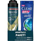 Rexona Deodorant Champıons Üstün Koruma Men 150ml+clear Cool Sport Menthol 150ml Şampuan