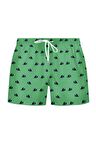 Enzo Stanley Erkek Desenli Yeşil Deniz Şortu