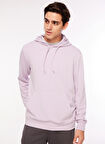 Fabrika Kapüşon Yaka Düz Lila Erkek Sweatshırt F3WM-SWT127