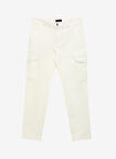 Fabrika Normal Bel Dar Paça Basic Kırık Beyaz Erkek Kargo Pantolon F3WM-PNT162