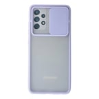 Samsung Galaxy A72 Kılıf Palm Buzlu Kamera Sürgülü Silikon - Lila