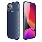 iPhone 14 Kılıf Focus Carbon Desen Silikon Arka Kapak