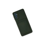 Samsung Uyumlu Galaxy A14 4g Kılıf Kelvin Kartvizitli Silikon - Koyu Yeşil