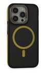 Fuchsia iPhone 14 Pro ile Uyumlu Kılıf Rocky Kablosuz Şarj Özellikli Kapak - Siyah-Sarı