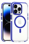 Fuchsia iPhone 15 Pro Max ile Uyumlu Bella Kablosuz Şarj Özellikli Kapak - Mavi