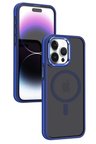 Fuchsia iPhone 15 Pro Max ile Uyumlu Winner Kablosuz Şarj Özellikli Kapak - Lacivert