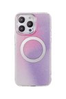 Fuchsia iPhone 14 Pro Max ile Uyumlu Tanya Kablosuz Şarj Özellikli Kapak - Desen 1