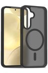 Fuchsia Samsung Galaxy S24 ile Uyumlu Jota Kablosuz Şarj Özellikli Kapak - Siyah